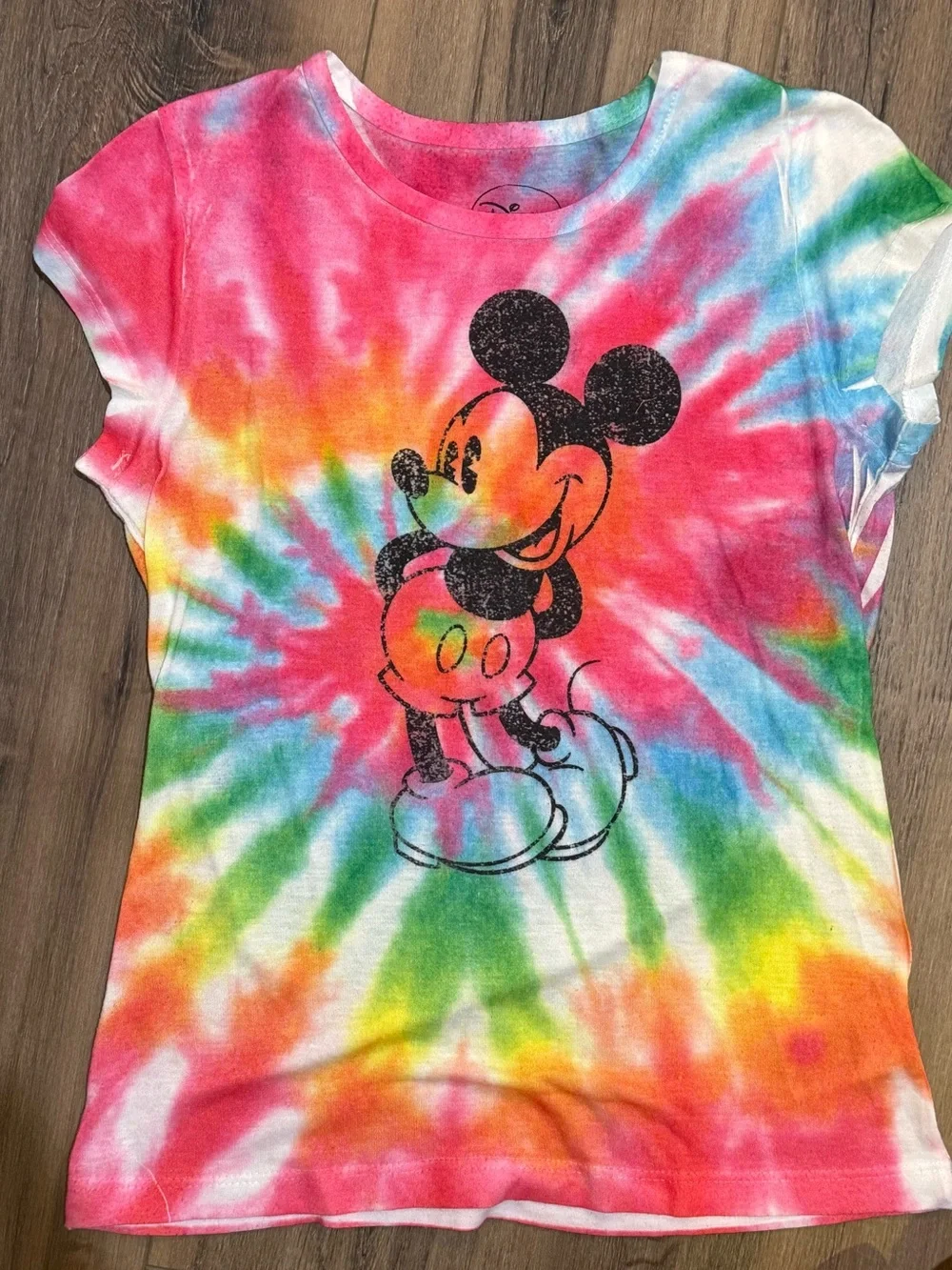 Mickey & Minnie Tie-Dye Tee Set with Minnie Plush Pillow, mug pajamas size 14